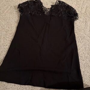 Gucci Lace Blouse Stretch Top Women’s Short Sleeve  Nye Saks Black Size Large